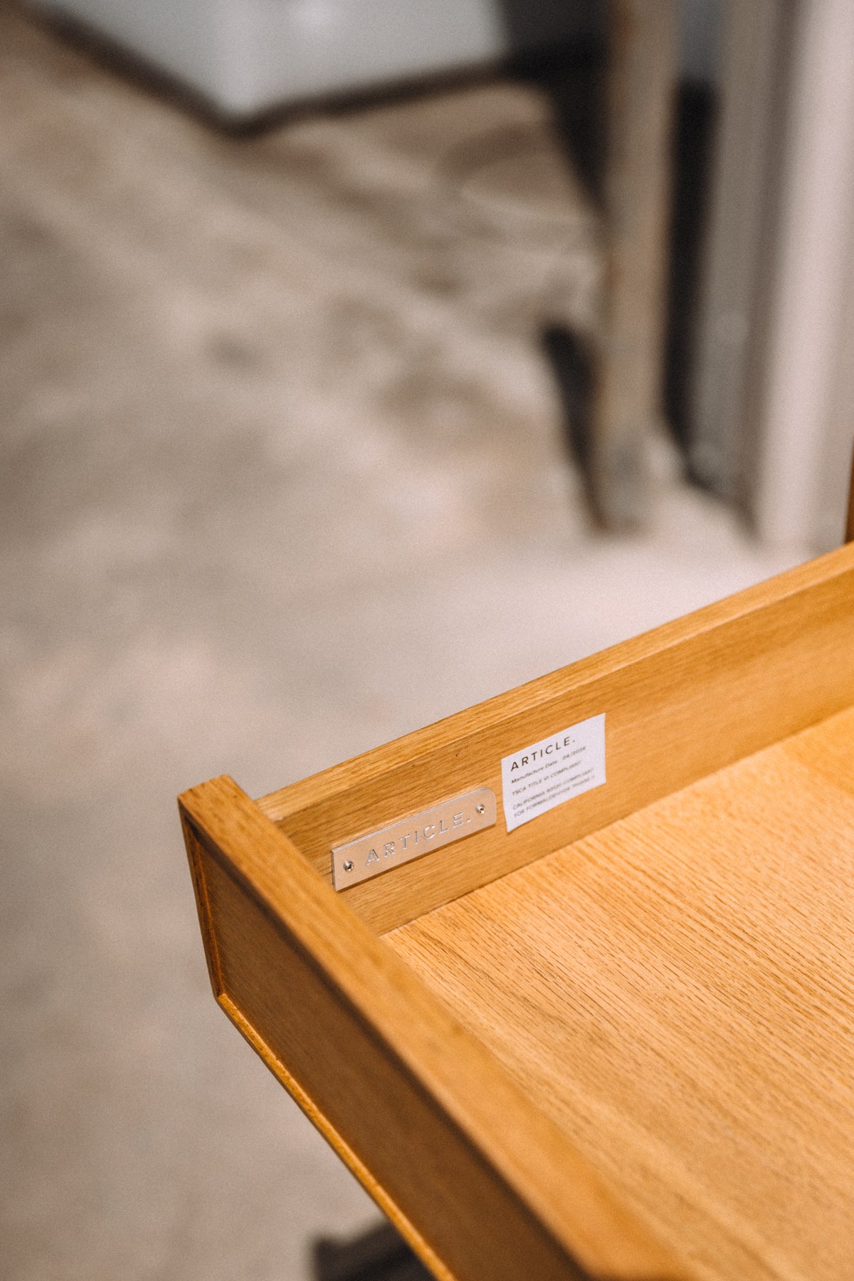 Article Fantol 43.25" Desk - Natural Oak