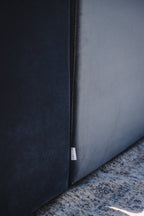 Bellamia Bella Pillow 3 Seater + Storage Ottoman - Dusty Blue Velvet