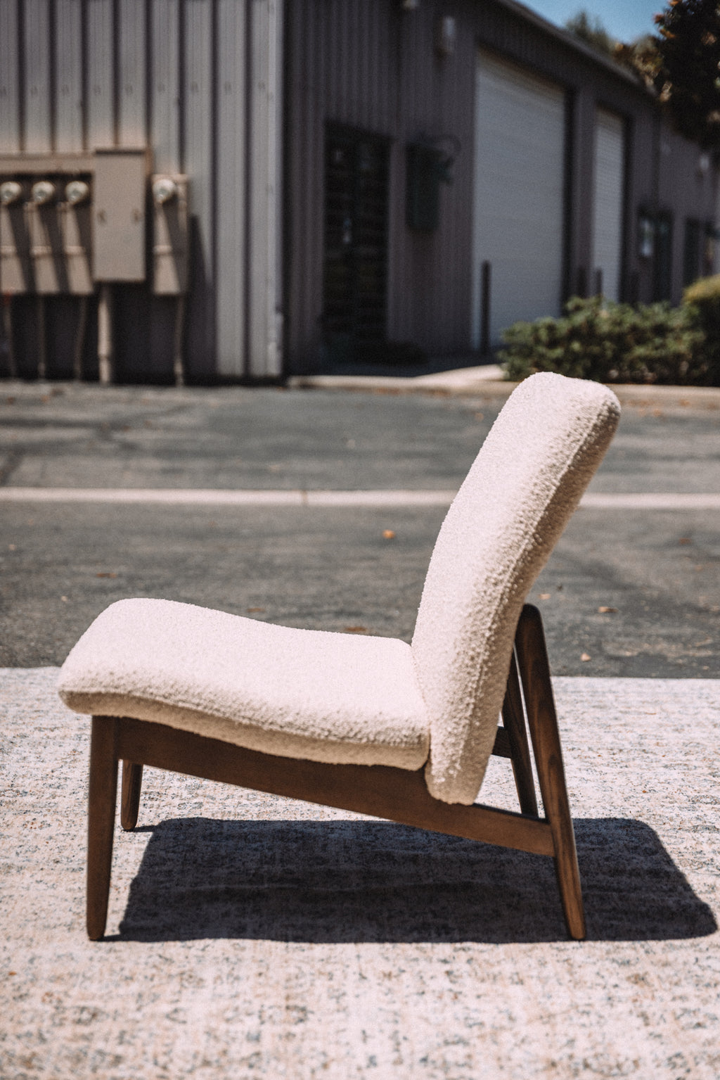 Burrow Gimlet Chair + Ottoman - Oatmeal - Performance Boucle