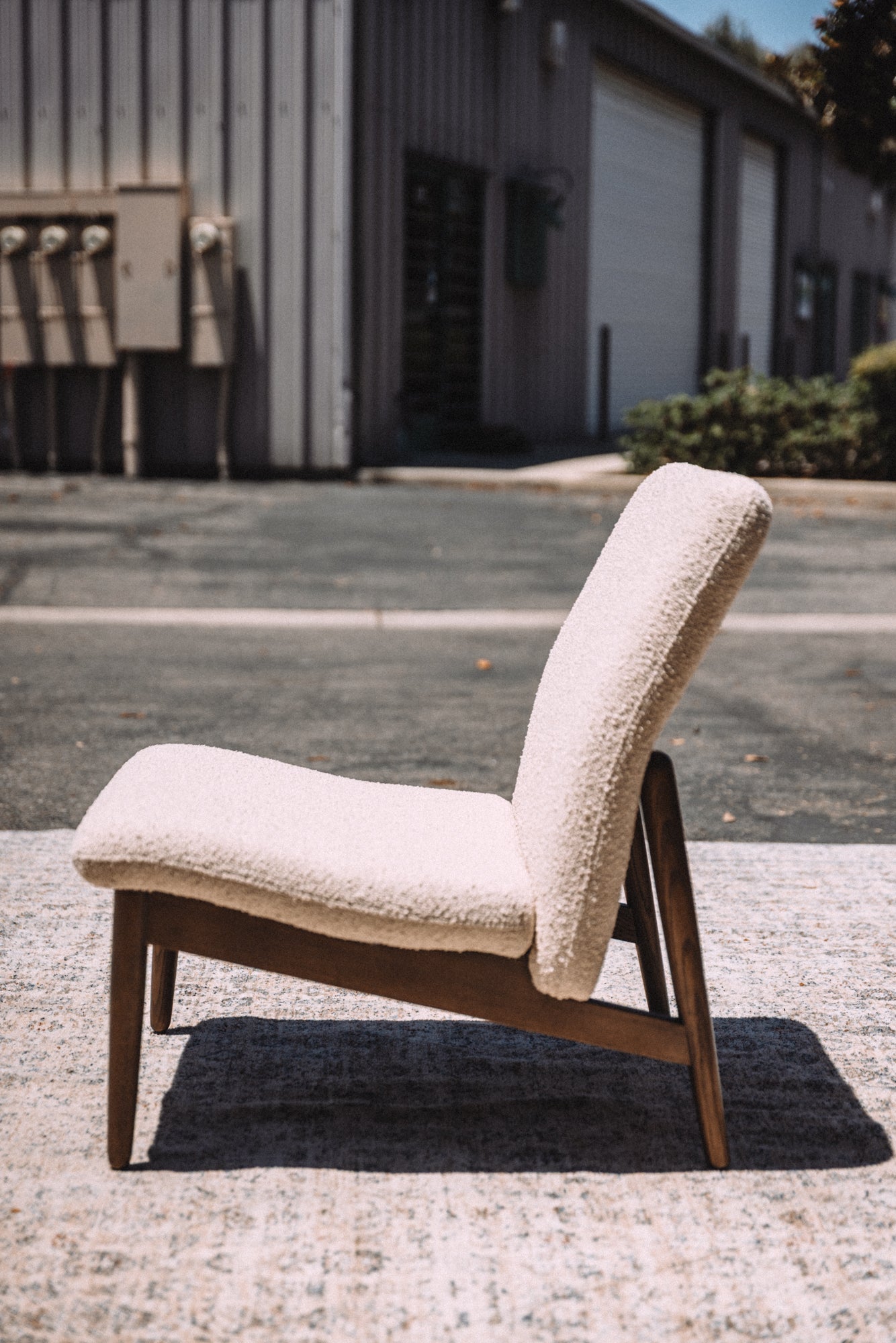 Burrow Gimlet Chair + Ottoman - Oatmeal - Performance Boucle