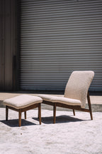 Burrow Gimlet Chair + Ottoman - Oatmeal - Performance Boucle