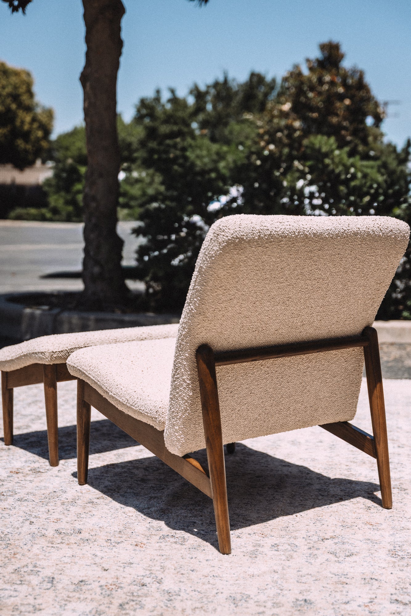 Burrow Gimlet Chair + Ottoman - Oatmeal - Performance Boucle