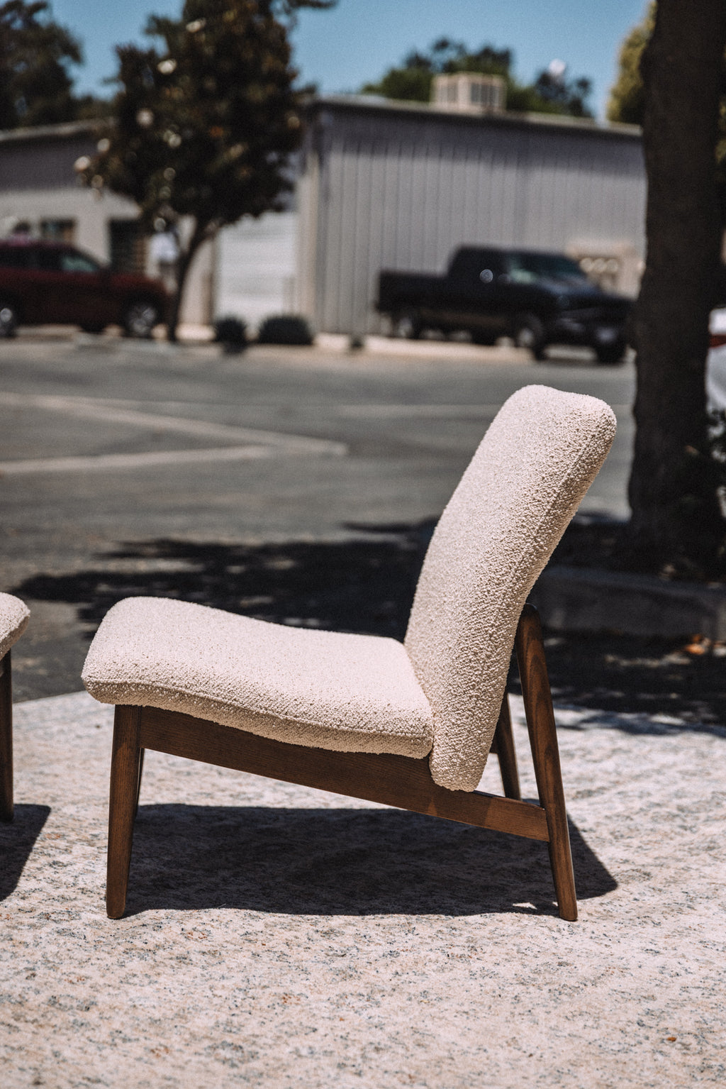 Burrow Gimlet Chair + Ottoman - Oatmeal - Performance Boucle