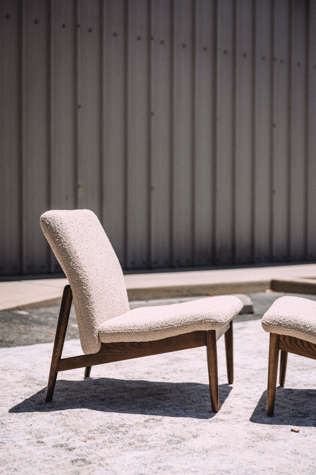 Burrow Gimlet Chair + Ottoman - Oatmeal - Performance Boucle