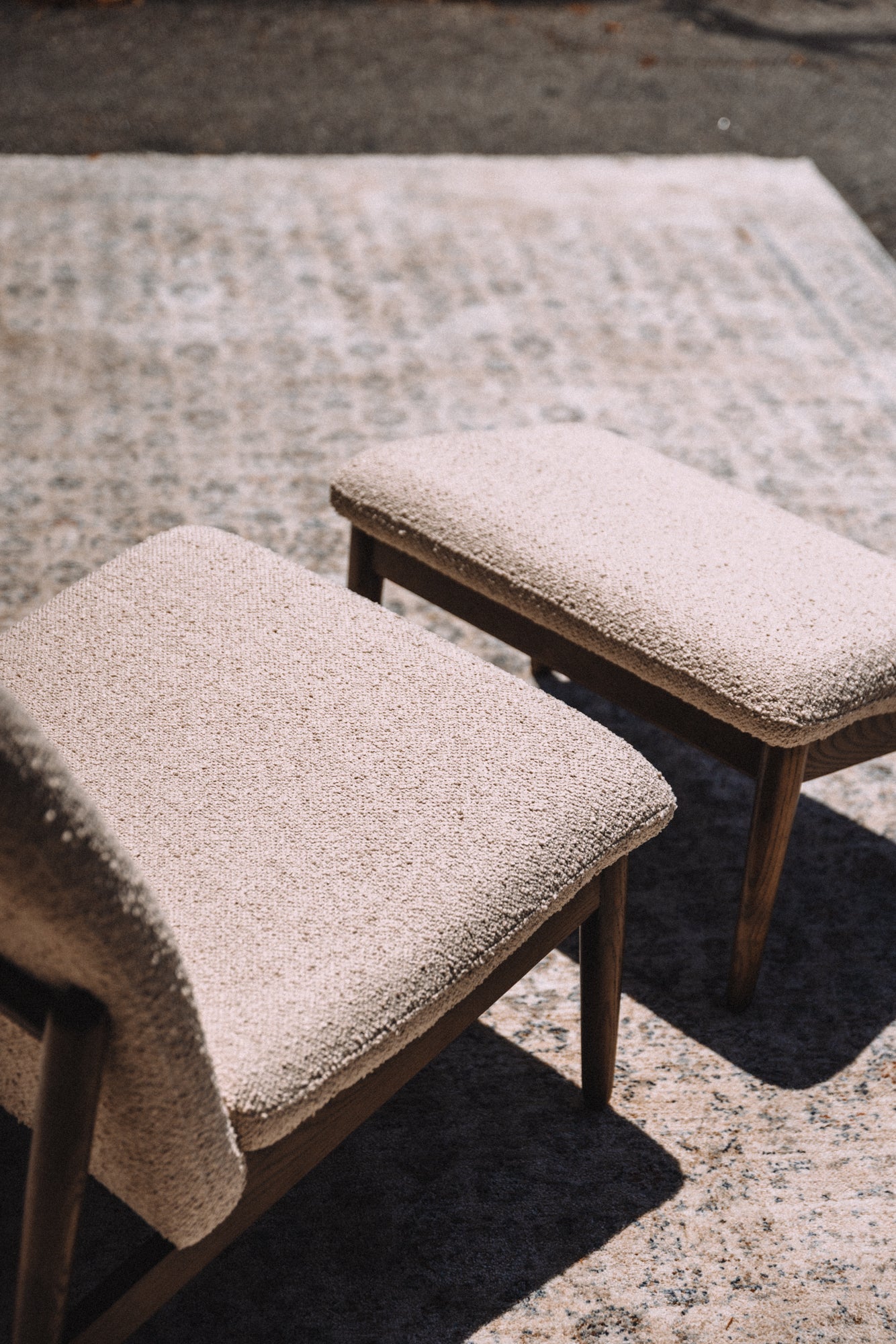 Burrow Gimlet Chair + Ottoman - Oatmeal - Performance Boucle