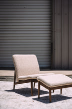 Burrow Gimlet Chair + Ottoman - Oatmeal - Performance Boucle