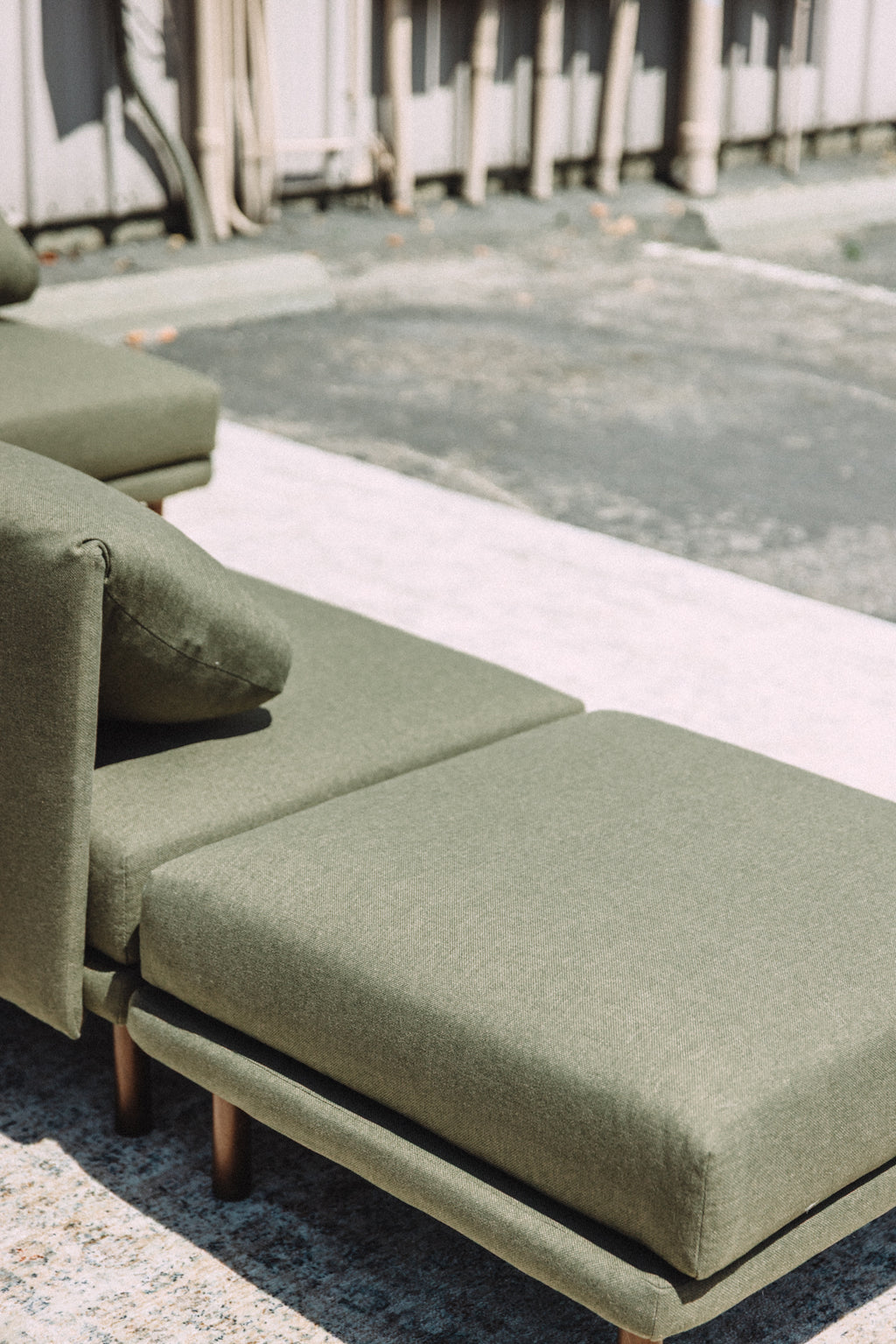 Burrow Range 5PC Sectional Lounger Moss Green