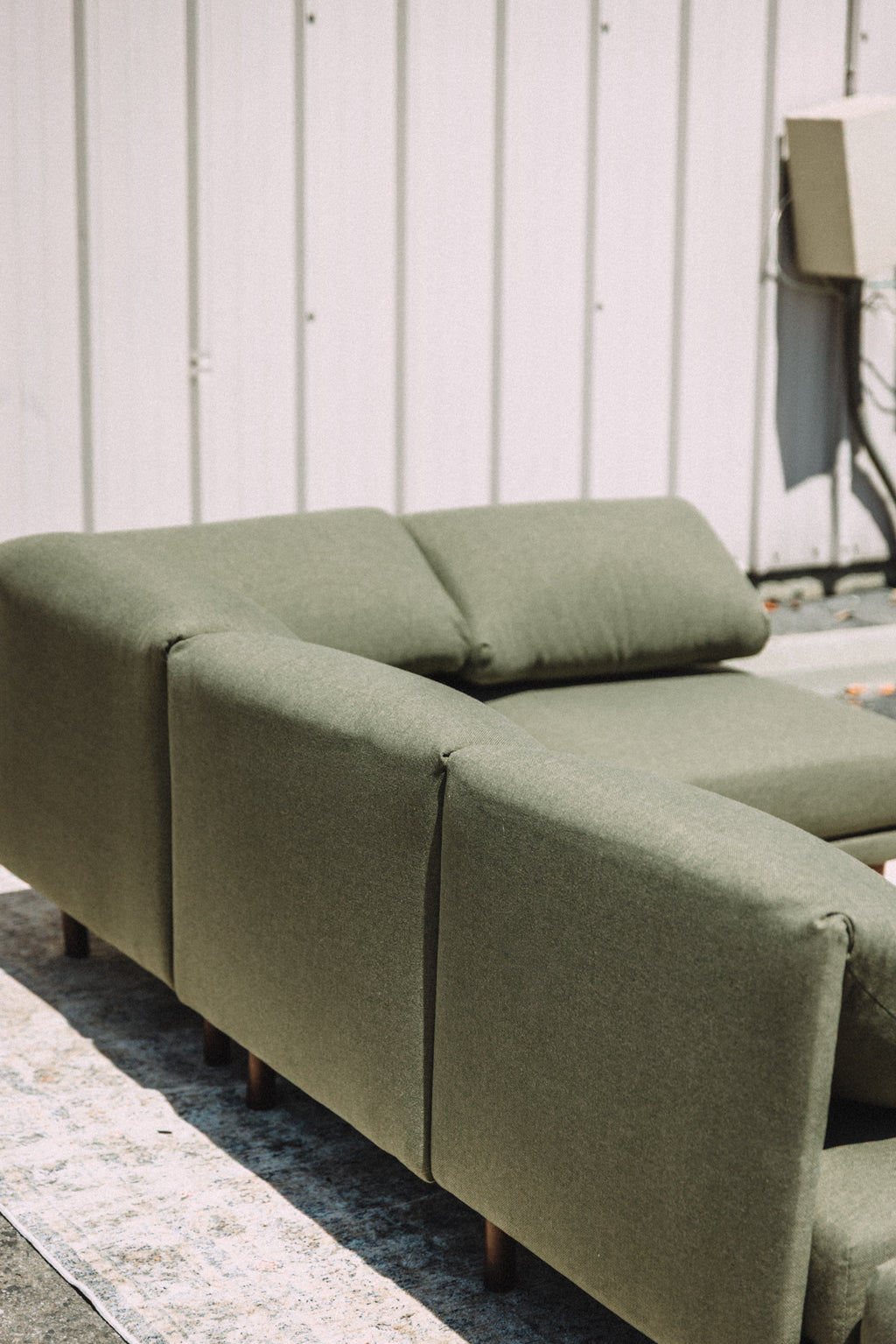 Burrow Range 5PC Sectional Lounger Moss Green
