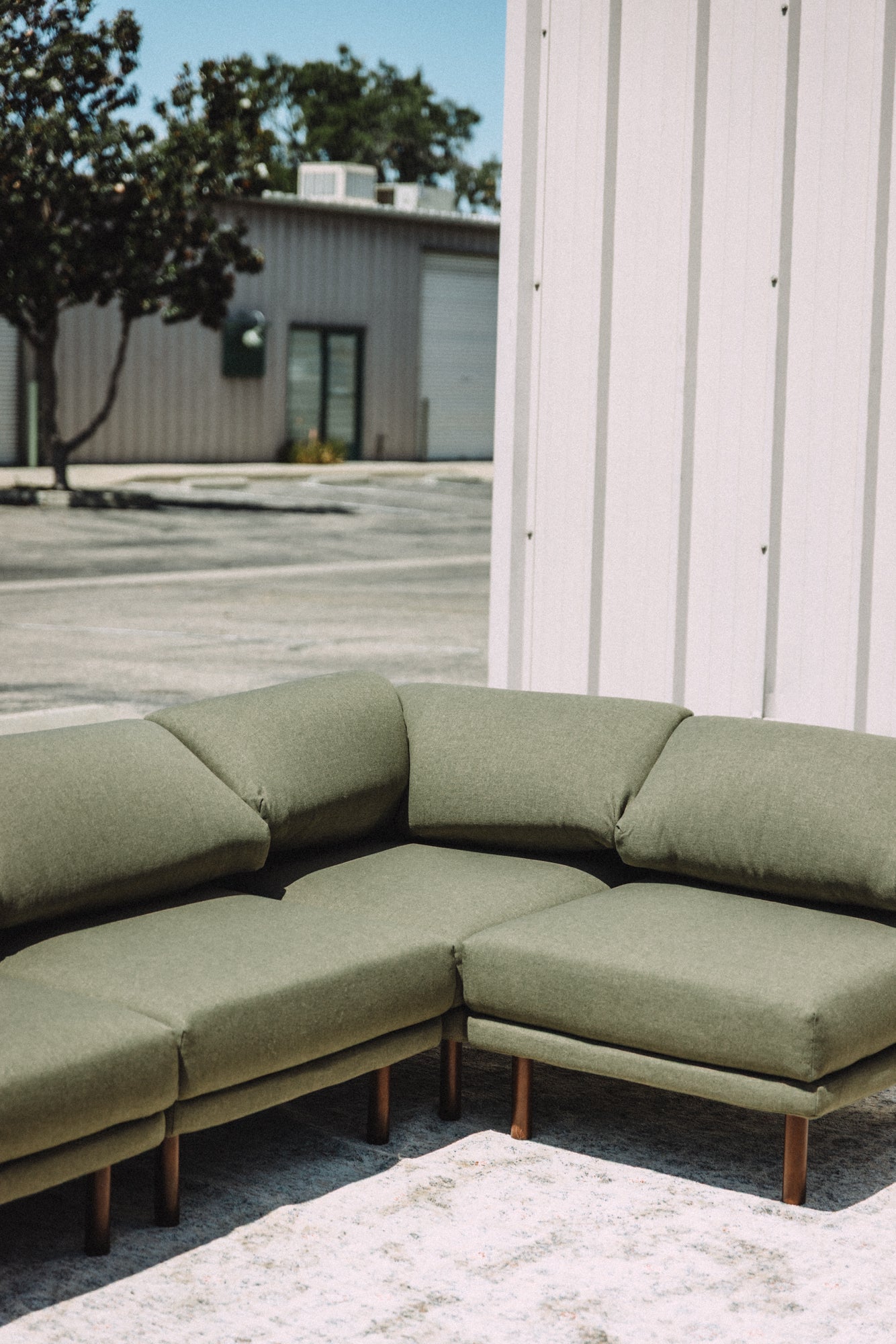 Burrow Range 5PC Sectional Lounger Moss Green