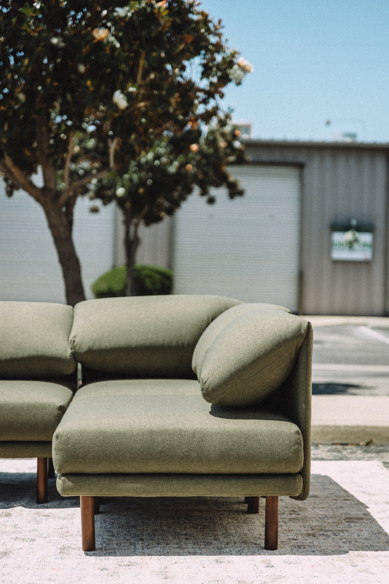 Burrow Range 5PC Sectional Lounger Moss Green