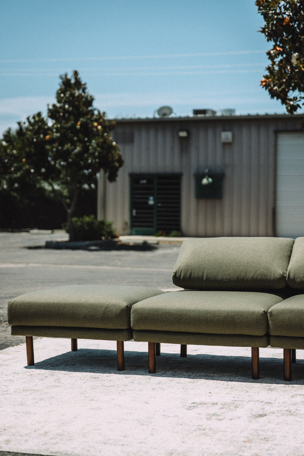 Burrow Range 5PC Sectional Lounger Moss Green