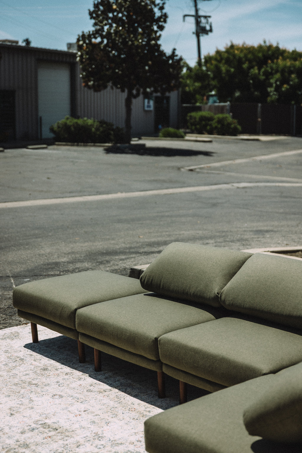 Burrow Range 5PC Sectional Lounger Moss Green