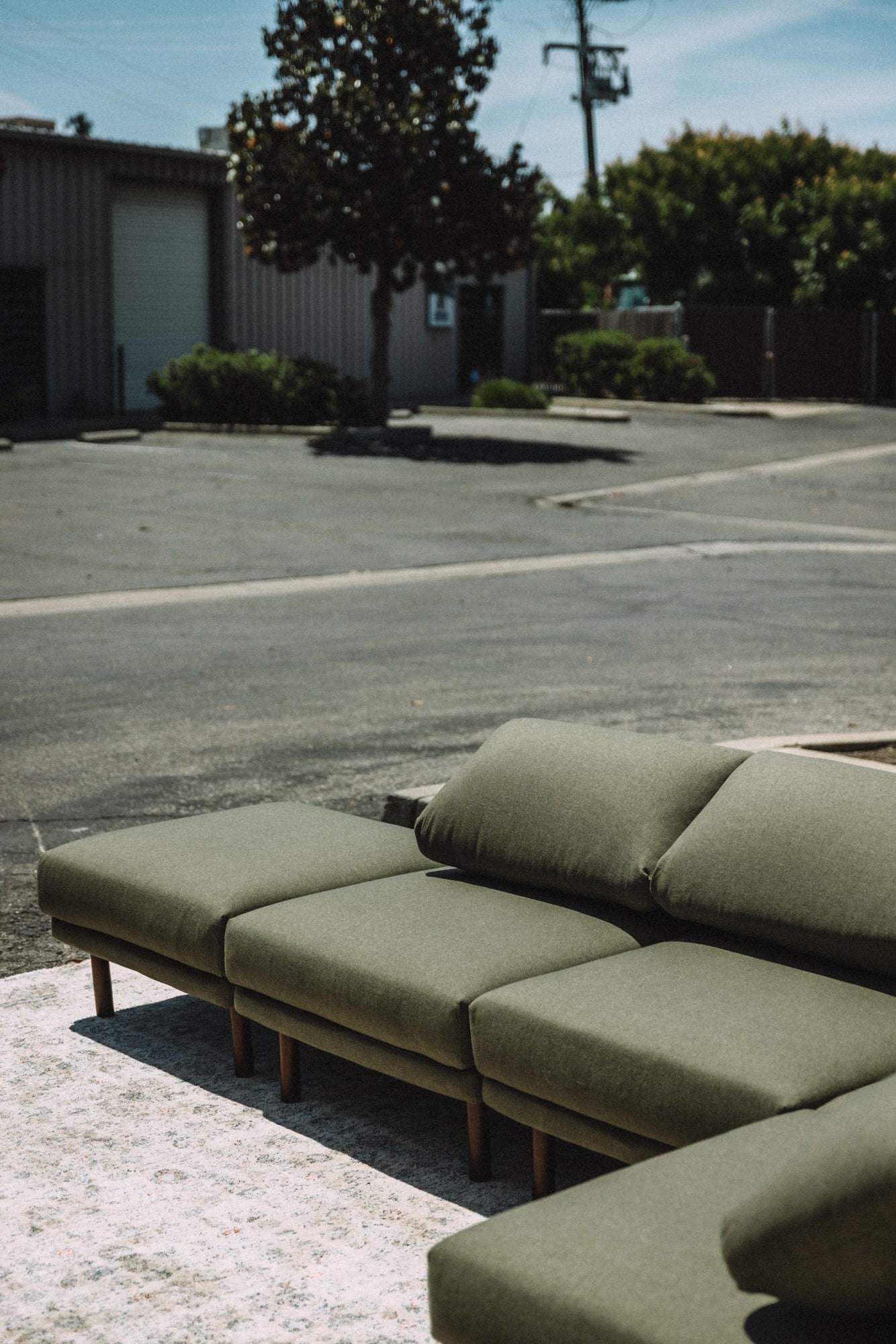 Burrow Range 5PC Sectional Lounger Moss Green