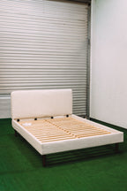 Burrow Chorus Upholstered Queen Bed Papyrus/Walnut
