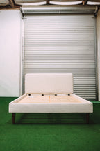 Burrow Chorus Upholstered Queen Bed Papyrus/Walnut