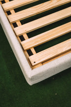 Burrow Chorus Upholstered Queen Bed Papyrus/Walnut