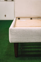 Burrow Chorus Upholstered Queen Bed Papyrus/Walnut