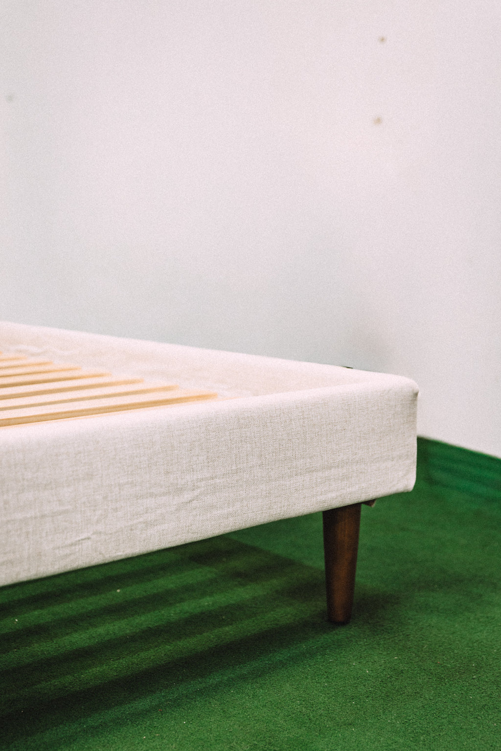 Burrow Chorus Upholstered Queen Bed Papyrus/Walnut