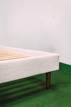 Burrow Chorus Upholstered Queen Bed Papyrus/Walnut