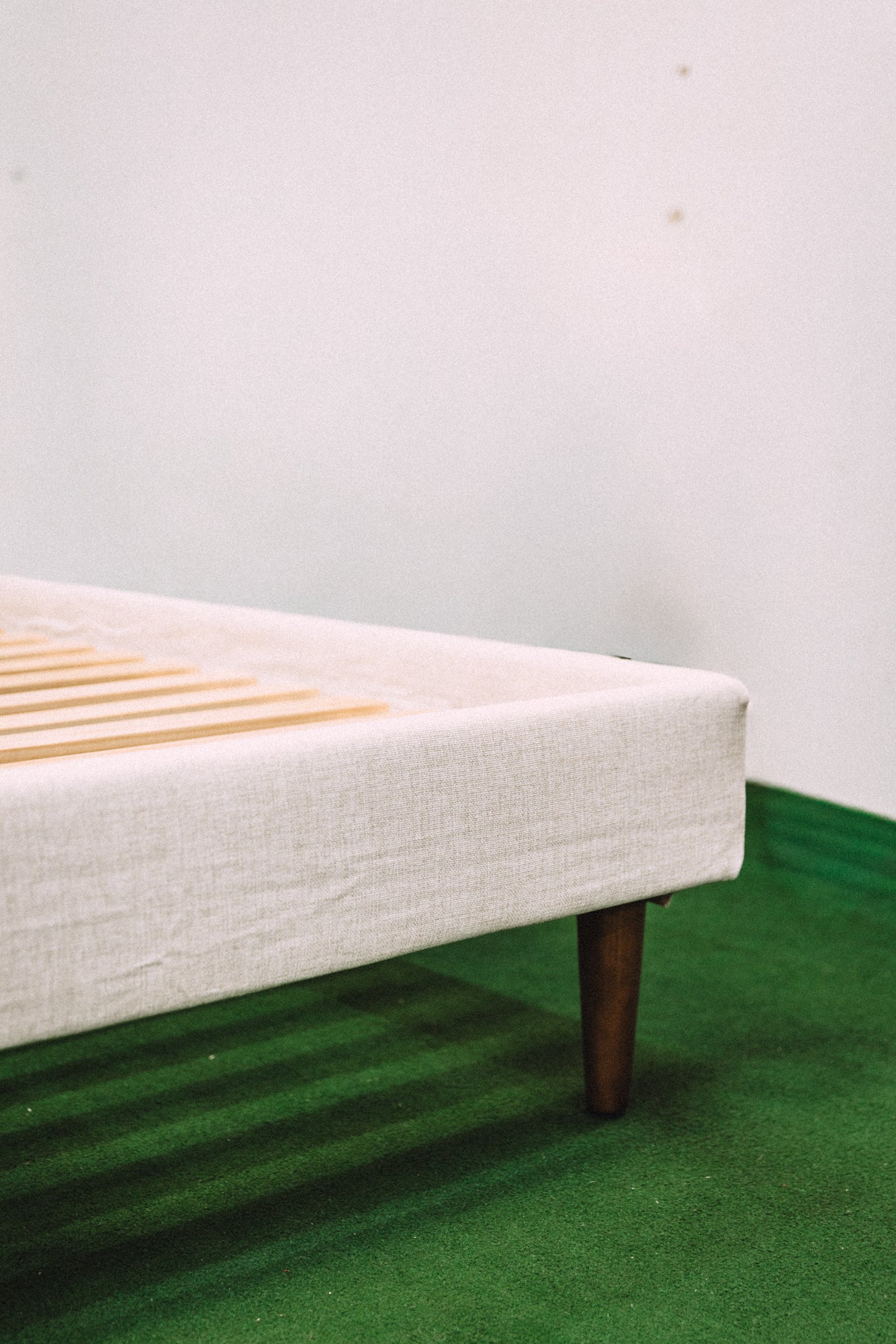 Burrow Chorus Upholstered Queen Bed Papyrus/Walnut