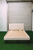 Burrow Chorus Upholstered Queen Bed Papyrus/Walnut