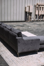 Burrow Nomad King Chaise Sectional - Heather Charcoal Performance Chenille