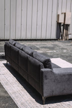 Burrow Nomad King Chaise Sectional - Heather Charcoal Performance Chenille