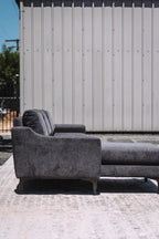 Burrow Nomad King Chaise Sectional - Heather Charcoal Performance Chenille