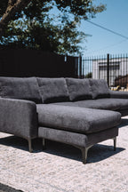 Burrow Nomad King Chaise Sectional - Heather Charcoal Performance Chenille