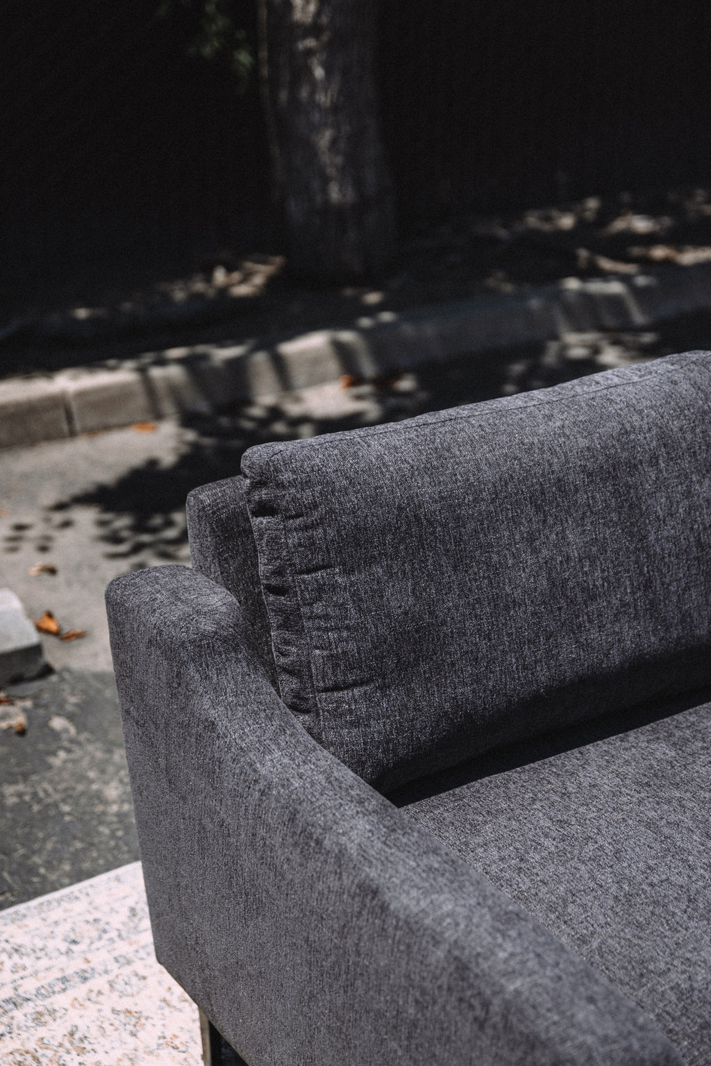 Burrow Nomad King Chaise Sectional - Heather Charcoal Performance Chenille