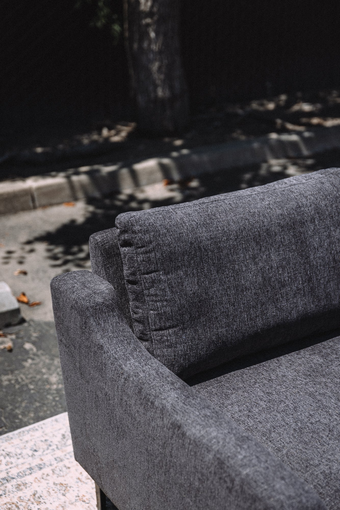 Burrow Nomad King Chaise Sectional - Heather Charcoal Performance Chenille