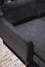 Burrow Nomad King Chaise Sectional - Heather Charcoal Performance Chenille