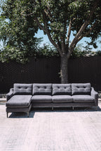 Burrow Nomad King Chaise Sectional - Heather Charcoal Performance Chenille