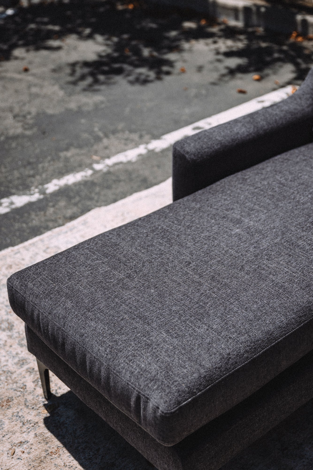 Burrow Nomad King Chaise Sectional - Heather Charcoal Performance Chenille