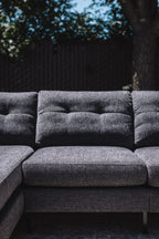 Burrow Nomad King Chaise Sectional - Heather Charcoal Performance Chenille