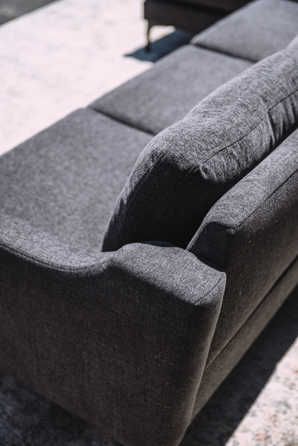 Burrow Nomad King Chaise Sectional - Heather Charcoal Performance Chenille