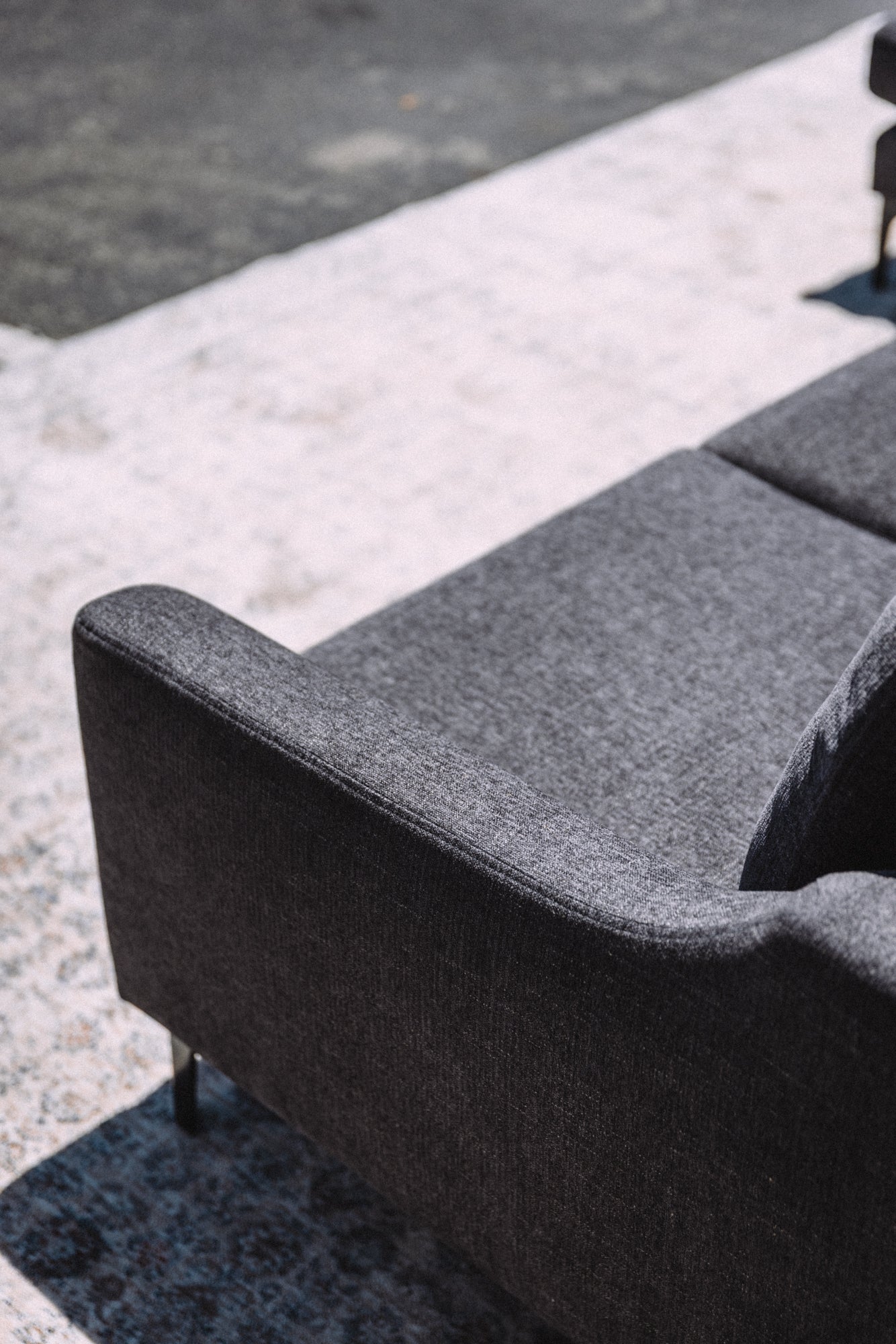 Burrow Nomad King Chaise Sectional - Heather Charcoal Performance Chenille