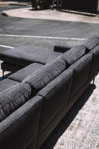 Burrow Nomad King Chaise Sectional - Heather Charcoal Performance Chenille