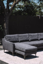Burrow Nomad King Chaise Sectional - Heather Charcoal Performance Chenille