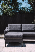 Burrow Nomad King Chaise Sectional - Heather Charcoal Performance Chenille