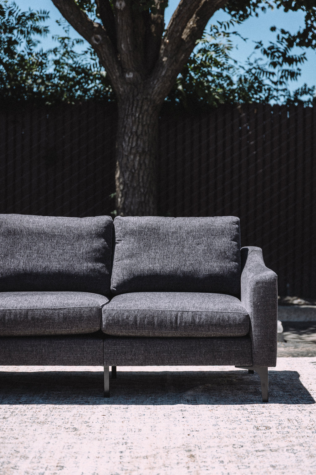 Burrow Nomad King Chaise Sectional - Heather Charcoal Performance Chenille