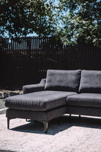 Burrow Nomad King Chaise Sectional - Heather Charcoal Performance Chenille