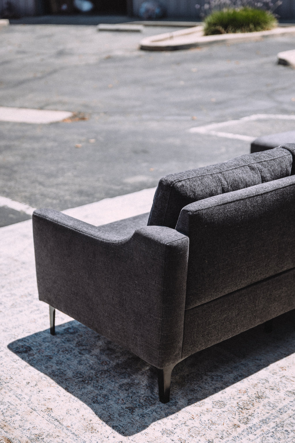 Burrow Nomad King Chaise Sectional - Heather Charcoal Performance Chenille