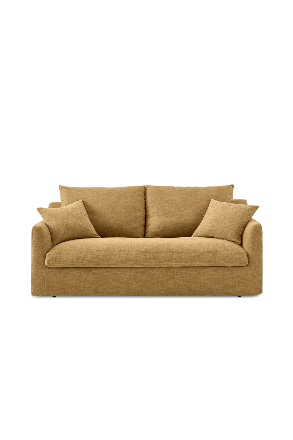 Castlery Agnes Queen Sleeper Sofa Mustard Linen