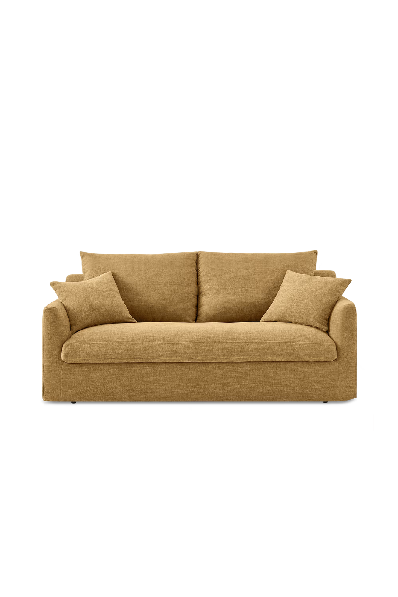 Castlery Agnes Queen Sleeper Sofa Mustard Linen