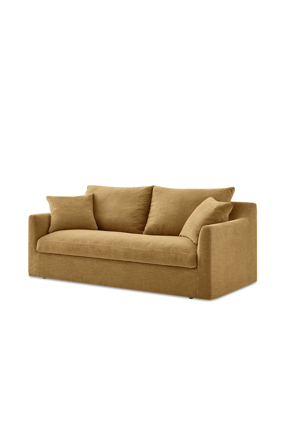 Castlery Agnes Queen Sleeper Sofa Mustard Linen