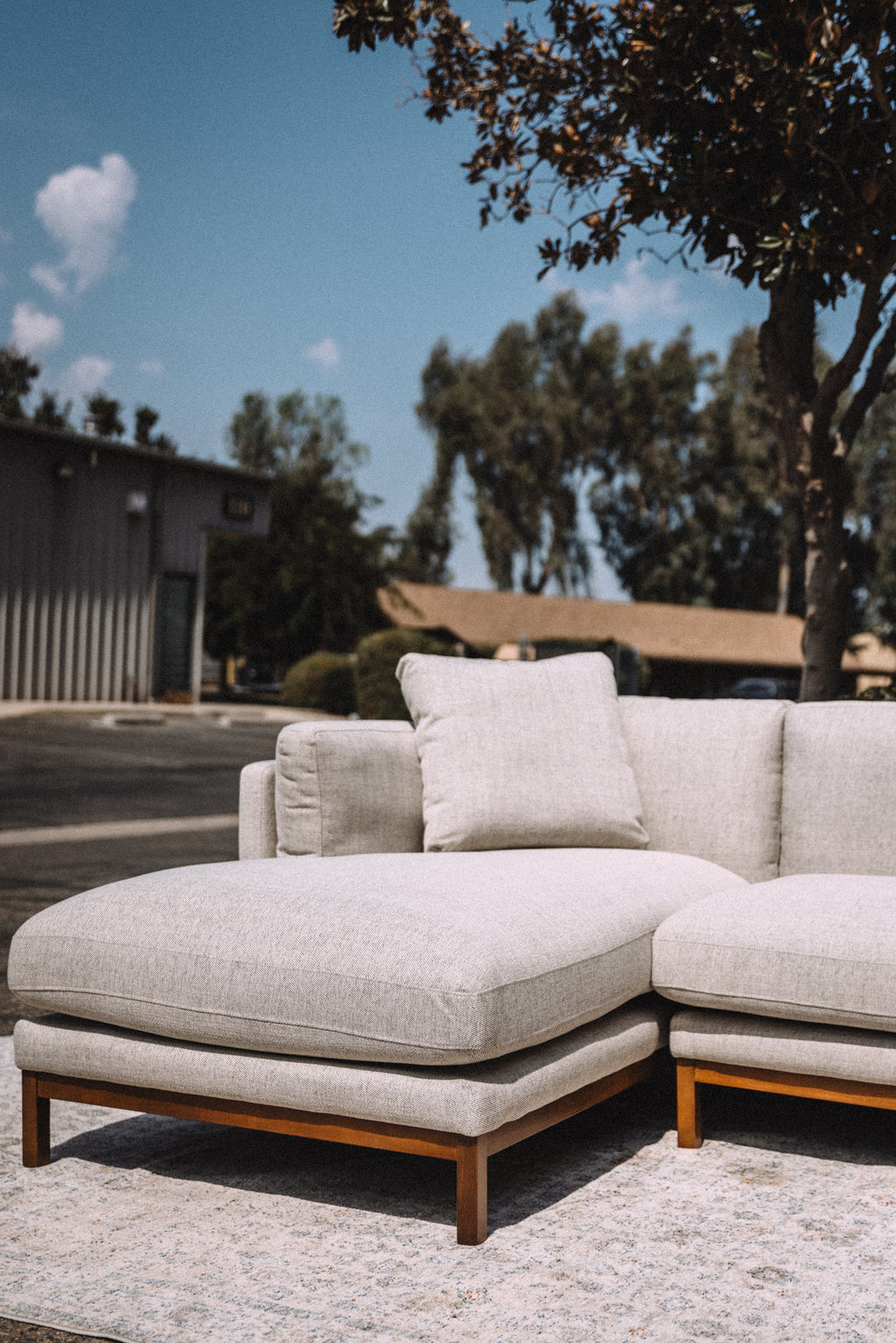 Castlery Owen Chaise Sectional Couch - Pearl Beige