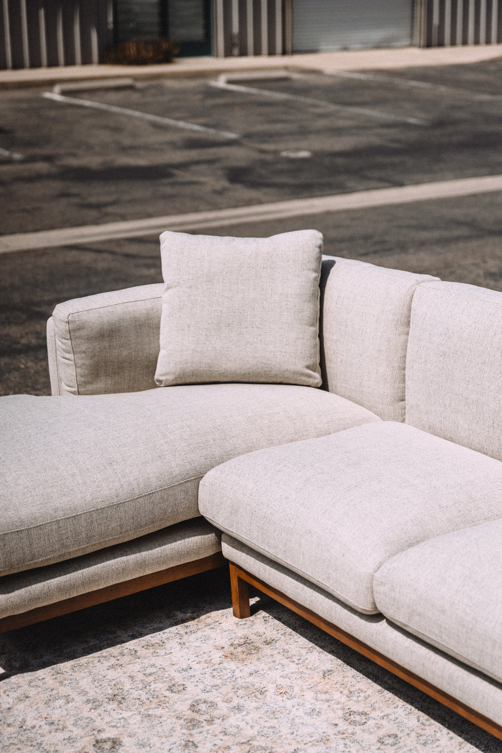Castlery Owen Chaise Sectional Couch - Pearl Beige