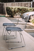 (Set of 2) Aiotreb Chrome Wire Chairs