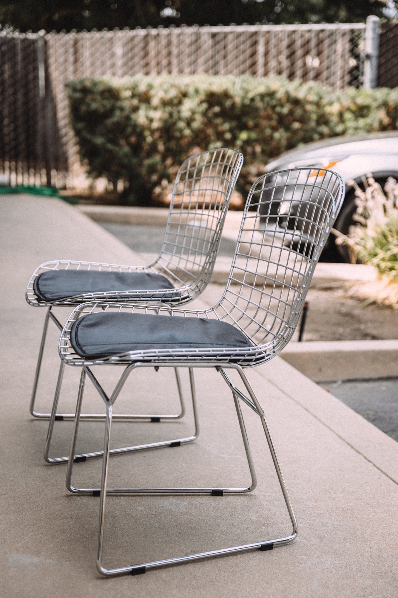 (Set of 2) Aiotreb Chrome Wire Chairs